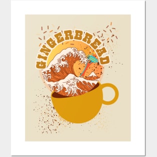 Gingerbread Spice. Cascadia Great Wave of Holiday Coffee Style Posters and Art
